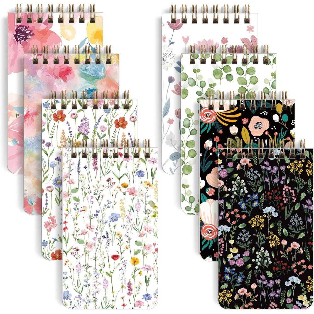 imageSKYDUE Small NotebooksPocket Notepads with Aesthetic Covers Mini Spiral Notebook with Lined Pages Nursing School Essentials Set Of 8