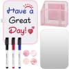 imageSKYDUE Locker Accessories Kit for Girls  Includes Magnetic Whiteboard Locker Mirror Magnetic Pen Holder and Magnets  Perfect for School Locker Decorations and Back to School Supplies Pink