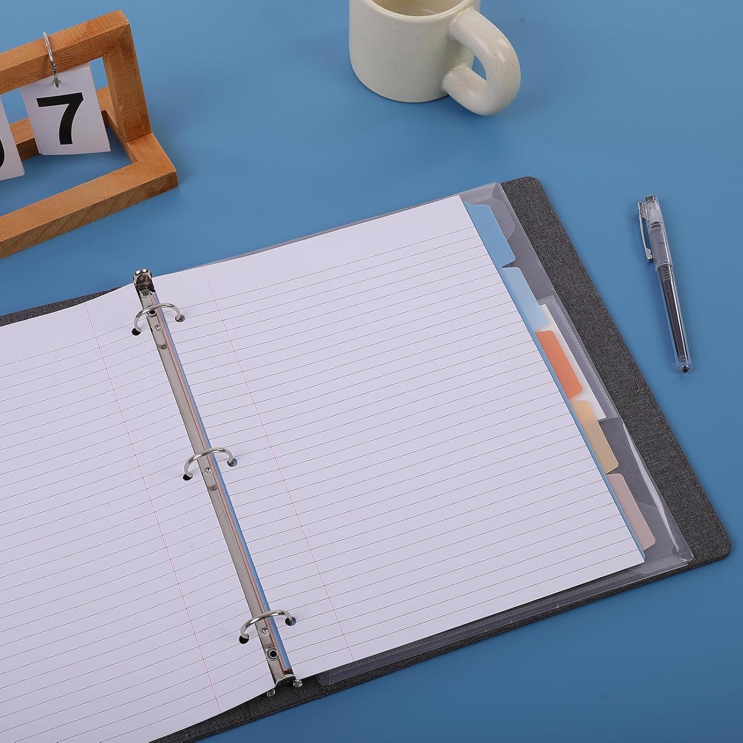 imageSKYDUE Clipboard Binder with Dividers1 Inch Linen 3 Ring Binder with Clipboard on Front for Organizer Clipboard Folder with Pocket Labels Office Supplies OliveGreenGray