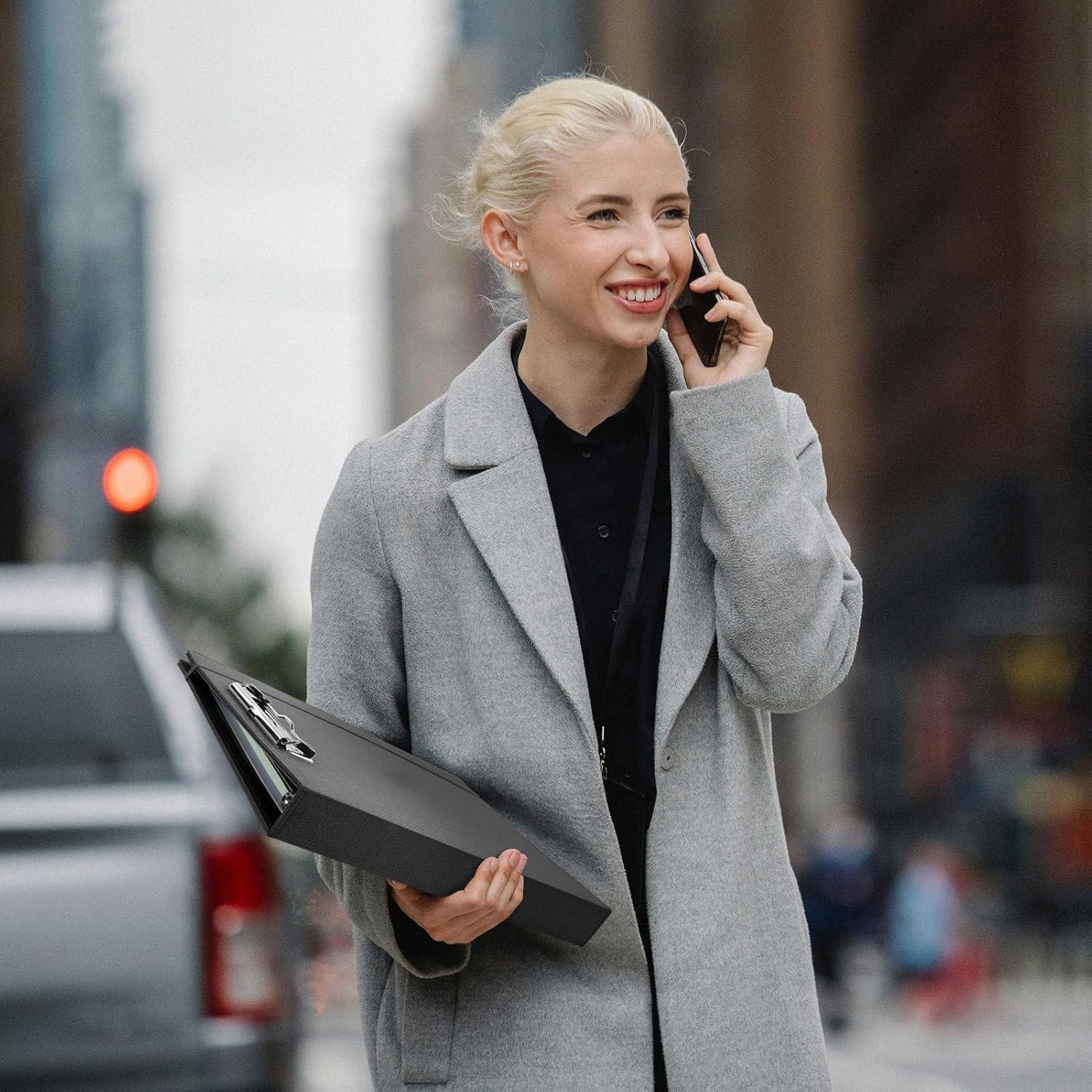 imageSKYDUE Clipboard Binder with Dividers1 Inch Linen 3 Ring Binder with Clipboard on Front for Organizer Clipboard Folder with Pocket Labels Office Supplies OliveGreenGray