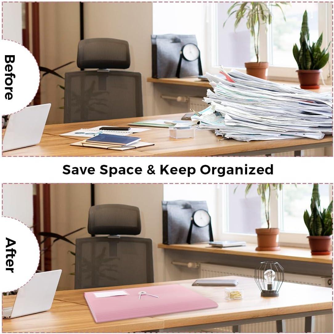 imageSKYDUE Expanding File Folder Accordion File Organizer with 13 Pockets for A4Letter Sized Paper Accordion Folder with Labels Document Receipt Organizer for Office School HomePink