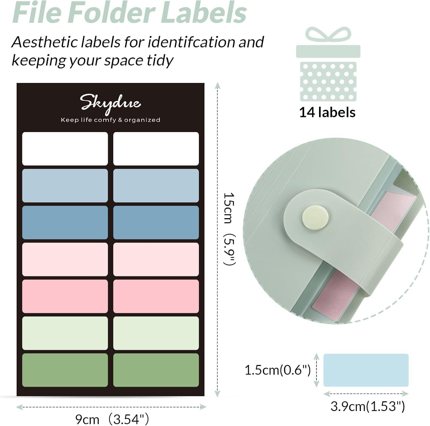 imageSKYDUE Expanding File Folders with 8 Pockets Accordion File Organizer with Labels Portable Paper Bill Receipt Organizer Letter Size Home School Office Supplies Olive GreenLight Green