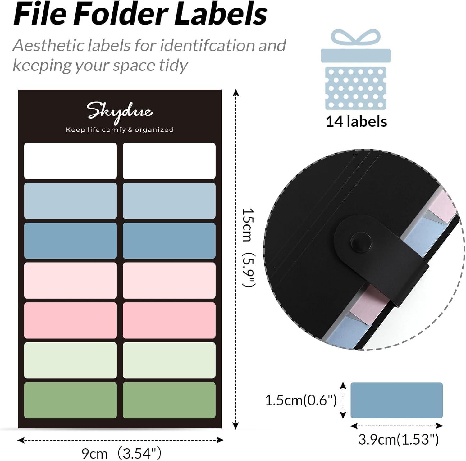 imageSKYDUE Expanding File Folders with 8 Pockets Accordion File Organizer with Labels Portable Paper Bill Receipt Organizer Letter Size Home School Office Supplies Olive GreenBlackcm