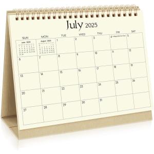SKYDUE Desk Calendar 2025-2026, 18 Months Calendar from Jul. 2025 to Dec. 2026, 8.5″ x 7″ Standing Flip Small Desk Calendar Holiday Theme(SimpleKraft)